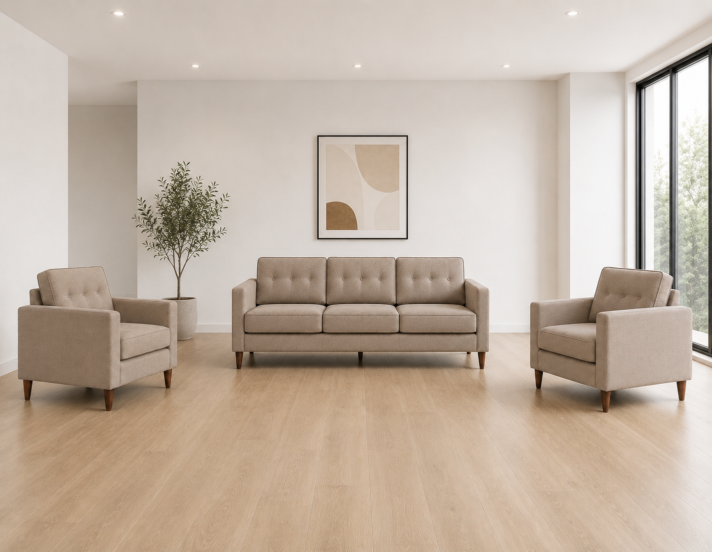 Modern 3+1+1 Sofa with Storage